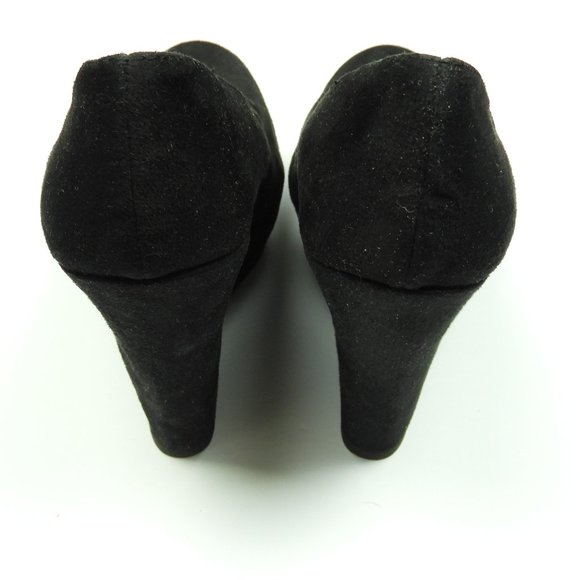 Black Suede Wedge Heels - Picture 4 of 5